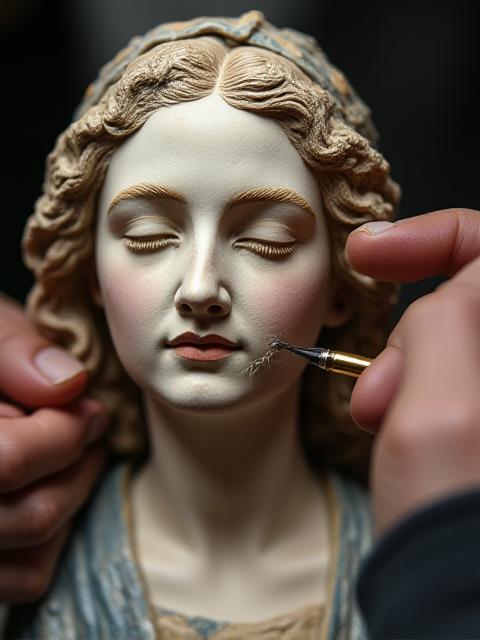 Restaurierung einer historischen Keramikfigur