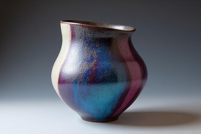 Einzigartige Keramikvase mit besonderer Glasur